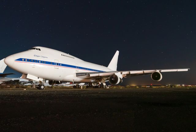 BOEING 747SP (N747A) - Asleep under the desert stars.