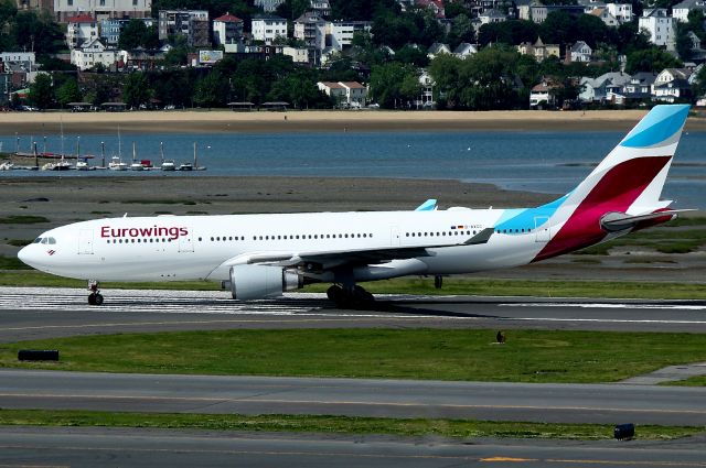 Airbus A330-200 (D-AXGC) - Eurowings 186 arriving in Boston on its first day of service from Cologne, Germany