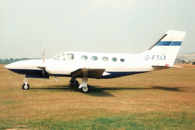 Cessna 421 (G-FTAX) - Seen here in Aug-95.br /br /Registration cancelled 8-Jul-03 as permanently withdrawn from use.