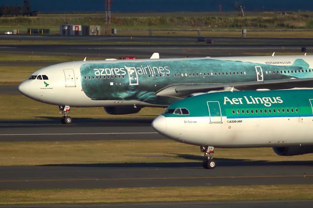 Airbus A330-300 — - Air Azores and Aer Lingus waiting for gates in BOS