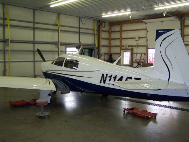 Mooney M-20 (N1145T) - At Paint Shop (Lancaster Aero Refinishers)