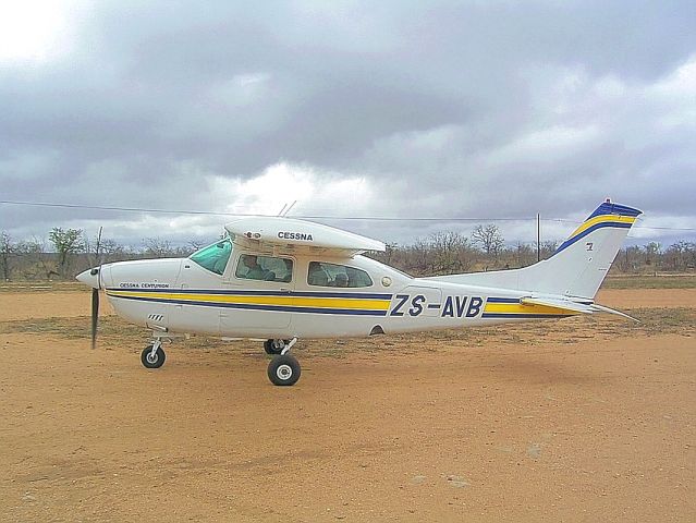 Cessna Centurion (ZS-AVB) - At Ingwelala, South Africa.