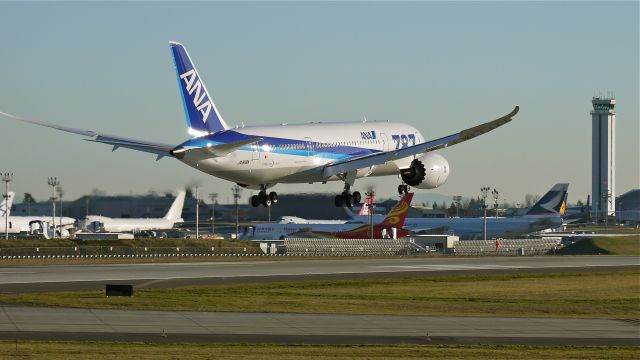 Boeing 787-8 (JA818A) - BOE512 on short final to runway 16R on a sunny but cold afternoon 1/16/13.  (LN:83 c/n 34495).