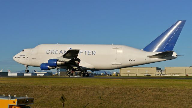 Boeing 747-400 (N249BA) - GTI4351 from KCHS touches down on Rwy 34L on 8/5/14. (LN:766 / cn 24309).