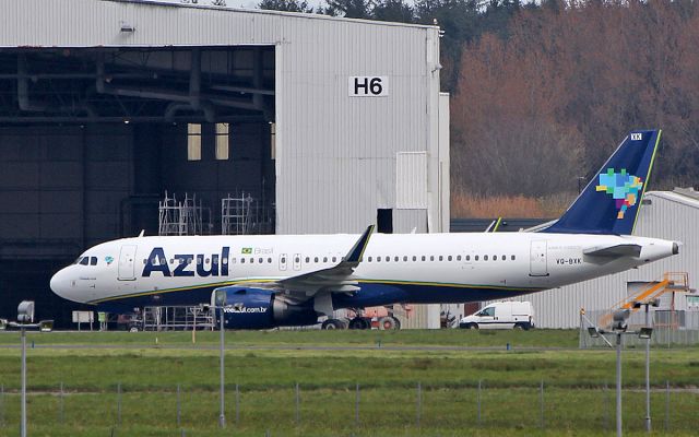 Airbus A320 (VQ-BXK) - azul a320-251neo vq-bxk to be pr-yye after paint by iac in shannon 8/4/19.