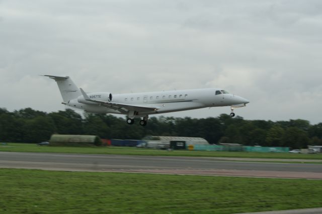 N357TE — - Embraer Legacy touching down at Dunsfold