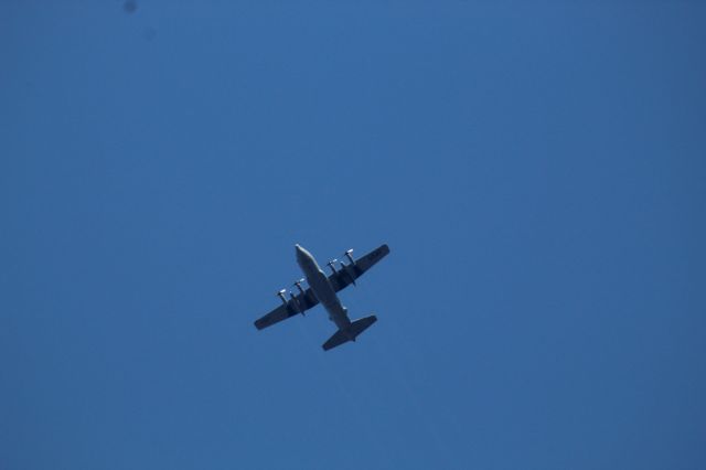 Lockheed C-130 Hercules (90-1057) - USAF C130 flying under call sign TREK01, flying over my house (Princeton, NC) at 7600ft