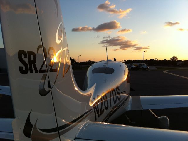 Cirrus SR-22 (N287DS) - Sunset on the ramp at KTPF