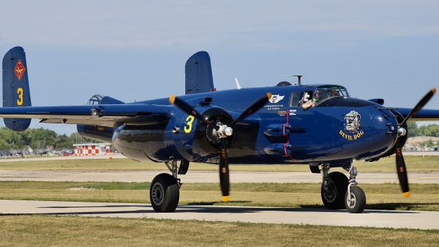 North American TB-25 Mitchell (N9643C) - “Devil Dog”. Warbirds portion of the Friday afternoon airshow. br /br /7/28/23