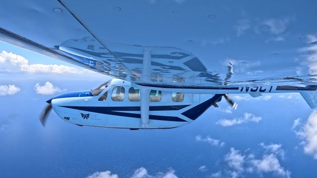 Cessna T337G Pressurized Skymaster (N9CT) - Cruising over the Caribbean enroute to Nassau. 