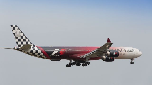 Airbus A340-600 (A6-EHJ) - “Abu Dhabi Grand Prix livery”br /Etihad Airways / Airbus A340-642Xbr /Apr.09.2016 Narita International Airport [NRT/RJAA] JAPAN