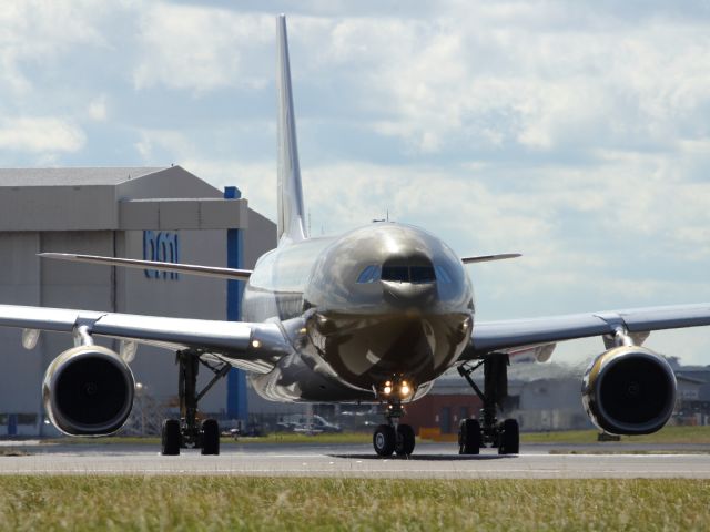 Airbus A330-200 — - Gulf Air A330-200 lining up on runway 027R at LHR.