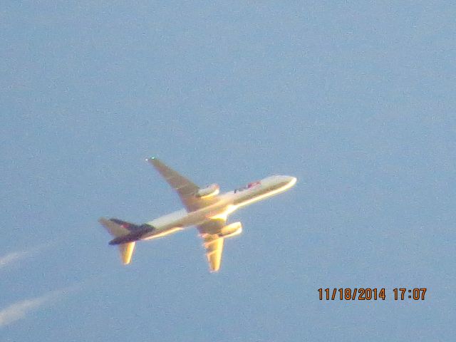 Boeing 757-200 (N925FD) - FedEx flight from MEM to ICT over Southeastern Kansas at 36,000 feet.