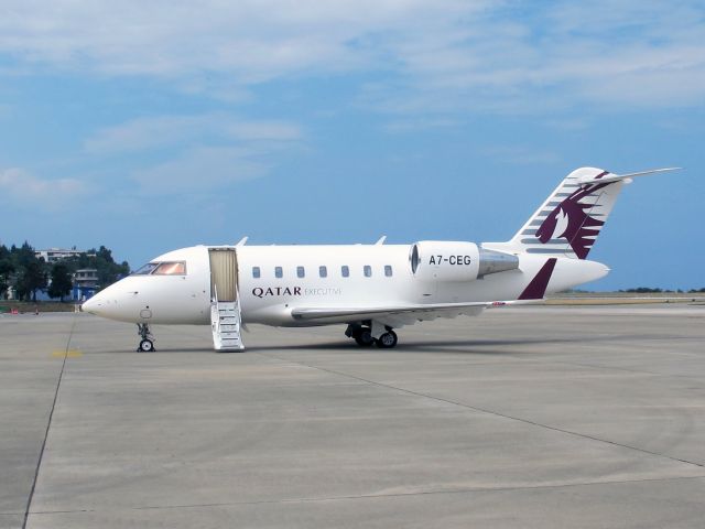 Canadair Challenger (A7-CEG) - At Trabzon, Turkey.