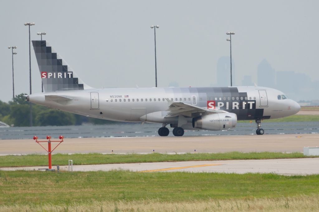 Airbus A319 (N530NK) - Spirit - N530NK - Departing KDFW 06/15/2013