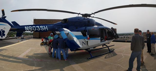 KAWASAKI EC-145 (N903SH) - Taken on the roof of Sanford Medical Center in Bismarck, ND