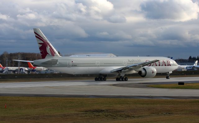 BOEING 777-300 (A7-BAQ) - Qatar 777-300 Delivery flight  from Paine Field to Doha Qatar
