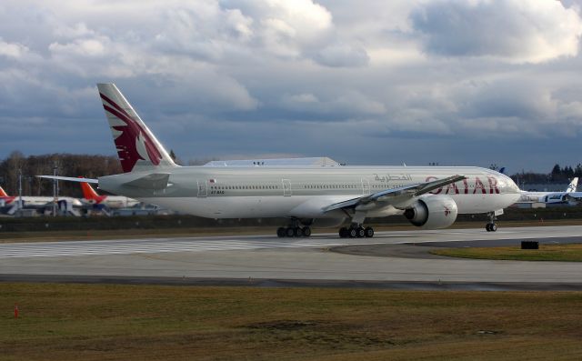 BOEING 777-300 (A7-BAQ) - Qatar 777-300 Delivery flight  from Paine Field to Doha Qatar