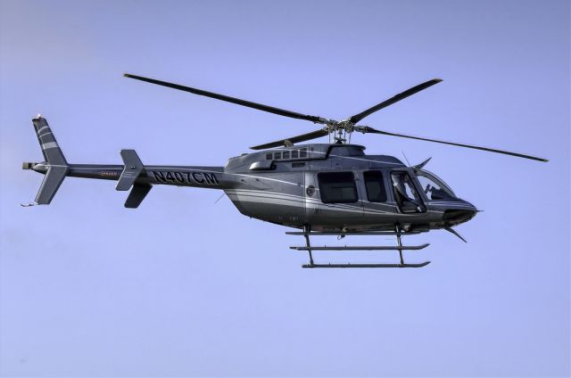 Bell 407 (N407CM) - Bell 407 over Livermore Municipal Airport (CA). April 2021.