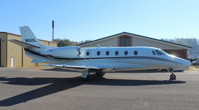 Cessna Citation Excel/XLS (N560L) - A back-lit shot with sun sparkles of a Cessna 560XL Citation Excel at Word Field, Scottsboro Municipal Airport, AL - November 10, 2016. I 