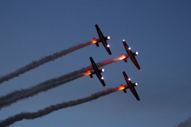 — — - Aeroshell Aerobatic Team night show