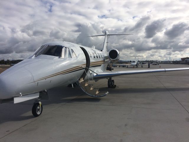 Cessna Citation III (N500JS) - Clouds rolling in on the ramp at Palomar Airport