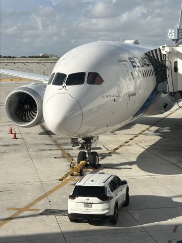 Boeing 787-8 (4X-ERD) - 4X-ERD resting at gate G5 after a nearly 13-hour flight from Israel