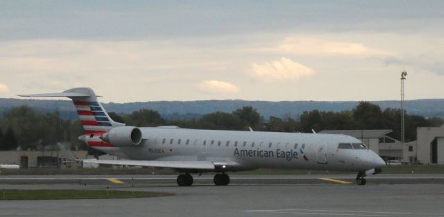 Canadair Regional Jet CRJ-900 (N530EA) - Taxiing  for departure is this 2010 American Airlines Eagle Canadair Regional Jet 700 in the Autumn of 2020.