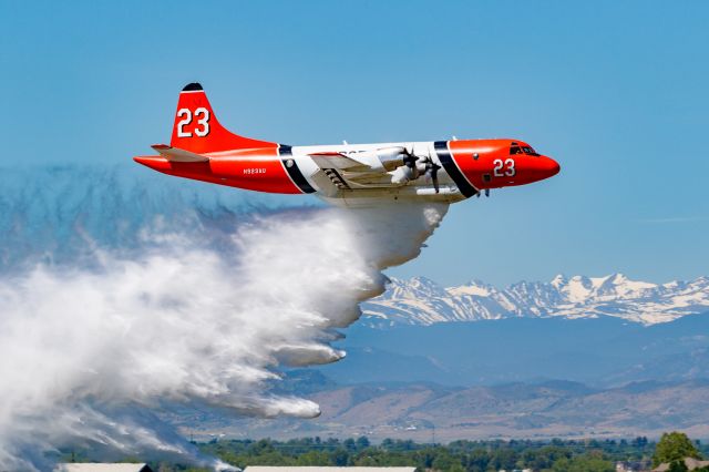 Lockheed P-3 Orion (N923AU) - Wildfire Air Tanker Demonstration and Display at KFNL.