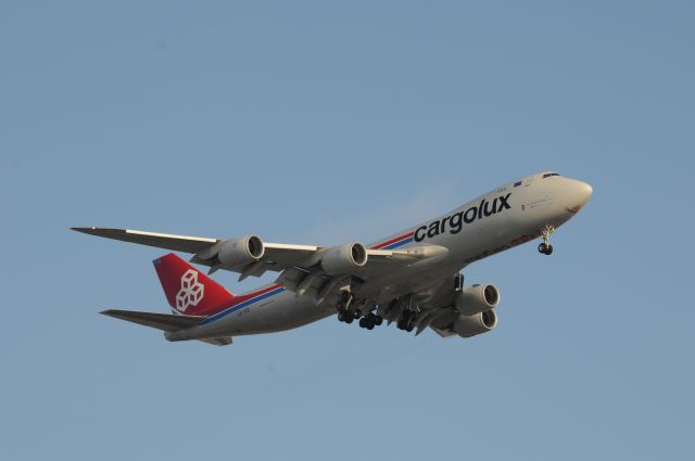 BOEING 747-8 (LX-VCB) - First arrival in to IND of a brand new Boeing 747-8F today, January 27th, at about 16:31 local time. Landed Runway 23-R