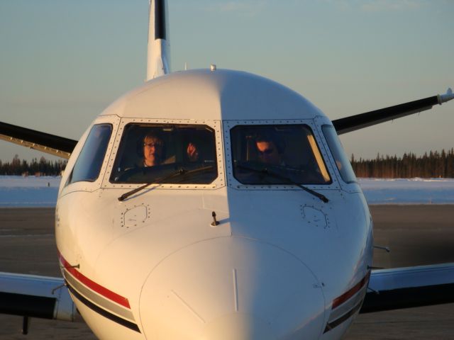 Saab 340 (C-GXPS) - Closeup of the cockpit upon arrival at CYMM