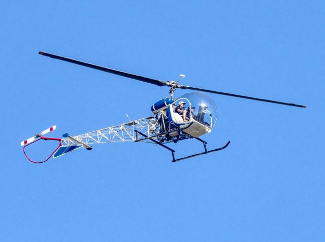 Bell UH-13H (N614AT) - Bell 47G-2 over Chino Airport, Chino CA. October 2020