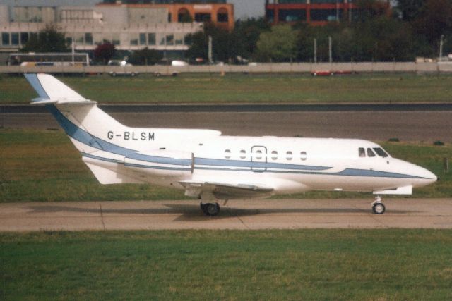 Hawker 800 (G-BLSM) - Seen here in May-96.br /br /Transferred to USA 13-Mar-02 as N501GF,br /exported to Venezuela 11-Feb-05 as YV575T,br /then reverted to N501GF 13-Dec-16.