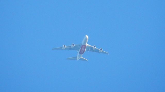 Airbus A380-800 (A6-EDL) - #Nikon 30X zoom br /br /Departing FIMP TO DXB br /ALT ~9000ft