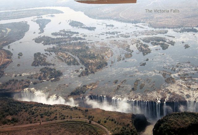 Cessna Centurion (ZS-AVB) - Circling over the Victoria Falls, Zimbabwe.