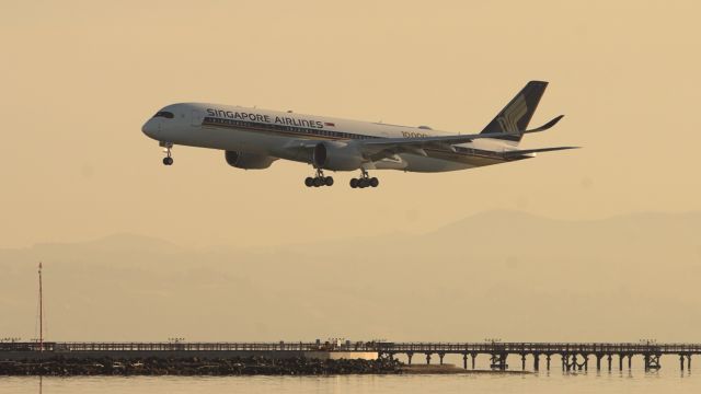 Airbus A350-900 (9V-SMF) - Two firsts for Airbus 10000th - the first commercial arrival of an A350 in SFO and the first arrival of SIAs nonstop SIN-SFO route