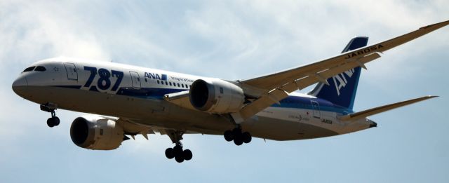 Boeing 787-8 (JA805A) - ANA # 1076  On Final / Arrival from NRT, Landing 30R  08-01-2014