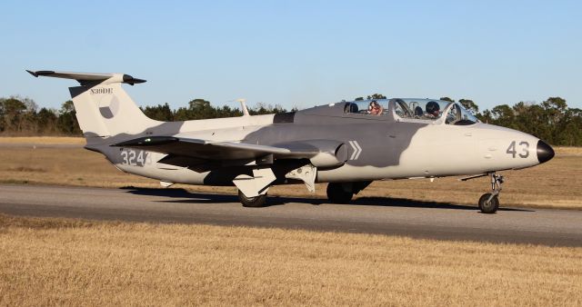 Aero L-29 Delfin (N39DE) - A 1969 model Aero Vodochody L-29 Delfin taxiing for takeoff at H. L. Sonny Callahan Airport, Fairhope, AL, during the Classic Jet Aircraft Association's 2021 JetBlast - March 3, 2021.