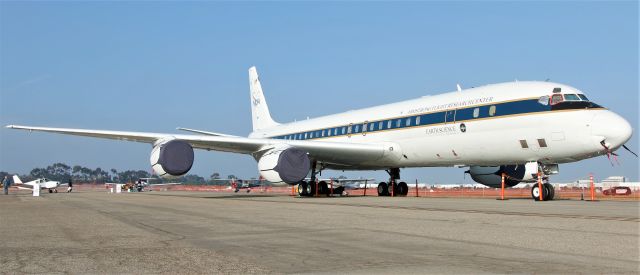 McDonnell Douglas DC-8-70 (N817NA) - NASA's DC-8-72(CF), modified into an airborne science laboratory, sits on the  taxiway at Long Beach following the airport's annual Festival of Flight. 