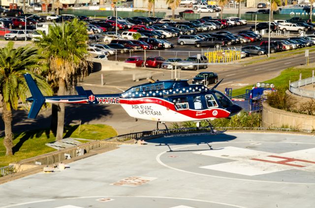 Bell JetRanger (N279AE) - Southeast Texas Air Rescue in a loaner AEL bird taking off from UTMB