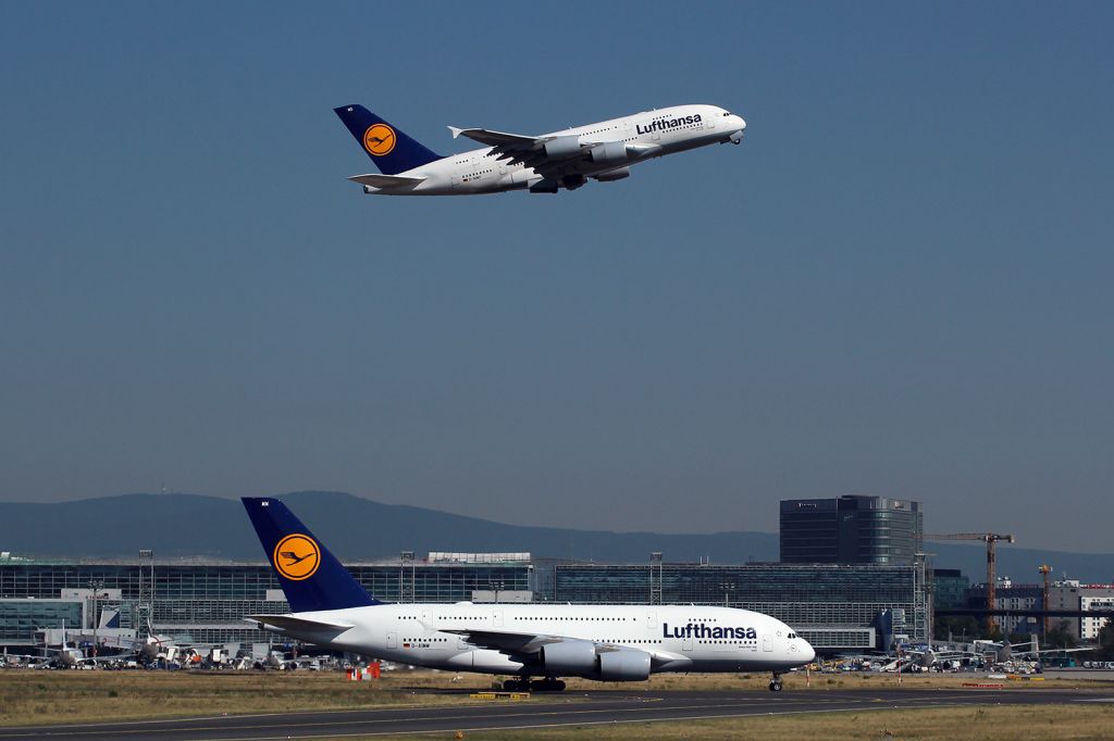 Airbus A380-800 (D-AIMM) - Picture taken on the famous Zeppelinheim spotter platform.