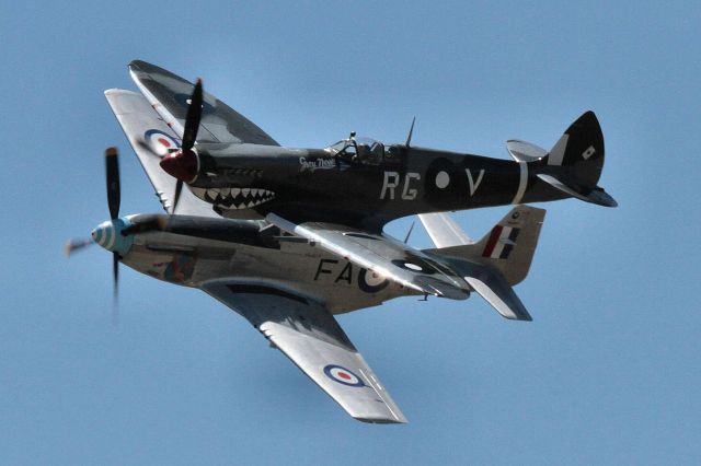 G-ROUP — - Temora warbirds air show 2015 - Spitfire XVI and Mustang in tight formation