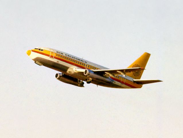 Boeing 737-700 — - Photo taken on a day plane watching at SFO interntional in July, 1986. At the time there was an observation deck in terminal #1 that could be accessed by walking through the USO lounge located on the second floor. This aircraft took off from runway 28R. It was a great place with a fantastic view, but it is not known if it still exists. In this day and age probably not - so sad. 