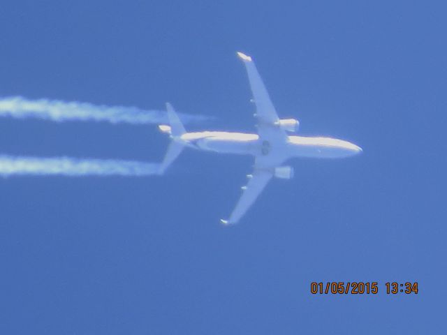 Boeing 737-800 (N508AS) - Alaska Airlines flight 774 from SEA to TPA over Baxter Springs Kansas (78KS) at 37,000 feet.