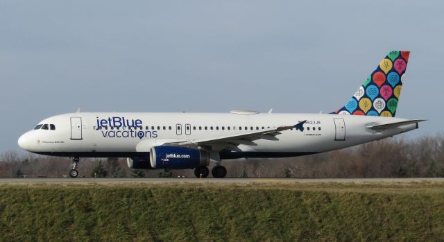 Airbus A320 (N623JB) - ******SELECT FULL FOR HD******br /br /br /br /br /br /br /jetBlue Vacations livery A320 departing Buffalo, NY!br /br /br /br /br /br /br /******SELECT FULL FOR HD******