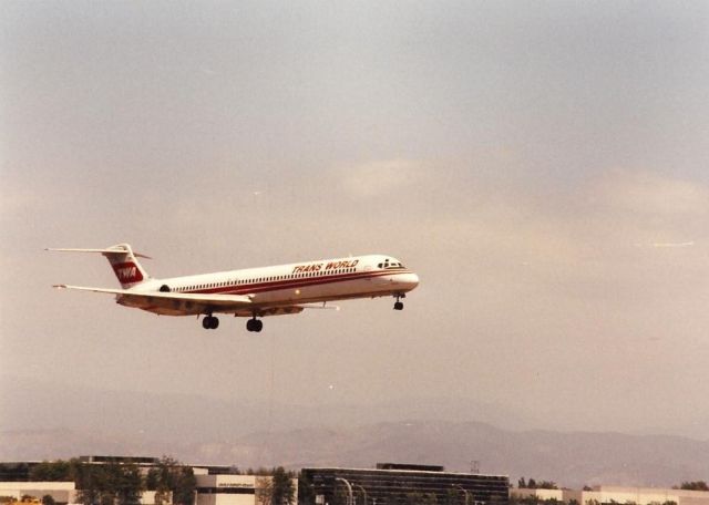 McDonnell Douglas MD-80 — - TWA MD-80 landing at Santa Ana in the late 1980s