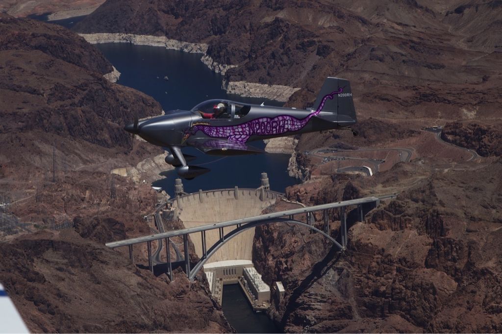 Vans RV-6 (N200RH) - Passing by Hoover Dam and Pat Tillman Bridge