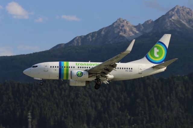 Boeing 737-700 (PH-XRB) - Transavia final approach Runway 08 from Amsterdam