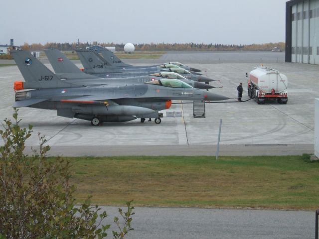 Lockheed F-16 Fighting Falcon — - Refueling at Goose Airport Labrador
