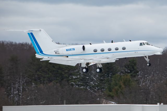 Gulfstream American Gulfstream 2 (N105TB) - MTH5TB, a 53 year old G-1159 operated by Lincoln Labs, returning from a mission off Cape Cod.